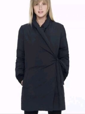 James Perse Yosemite Duvet Down Wrap Coat Size 1 Small Black